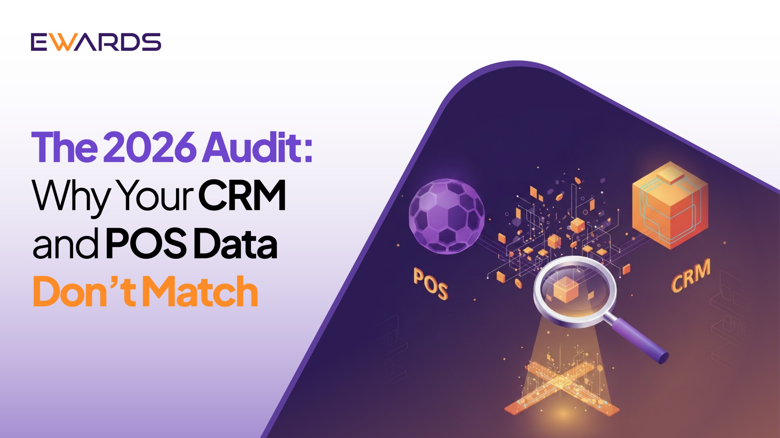 CRM and POS data mismatch illustrated with audit and data reconciliation visuals